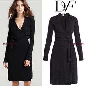 Diane von Furstenberg DVF Jeanne Black Wrap Dress